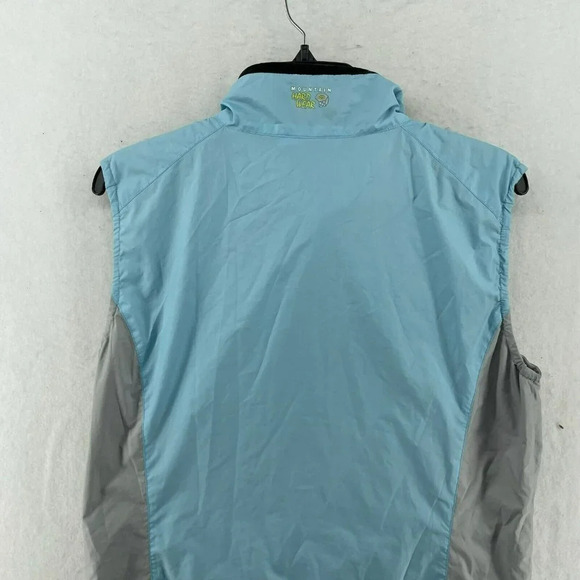 Mountain Hardwear Vest Women's Sz M Light Blue Colorblock Windbreaker Full Zip - Picture 7 of 11